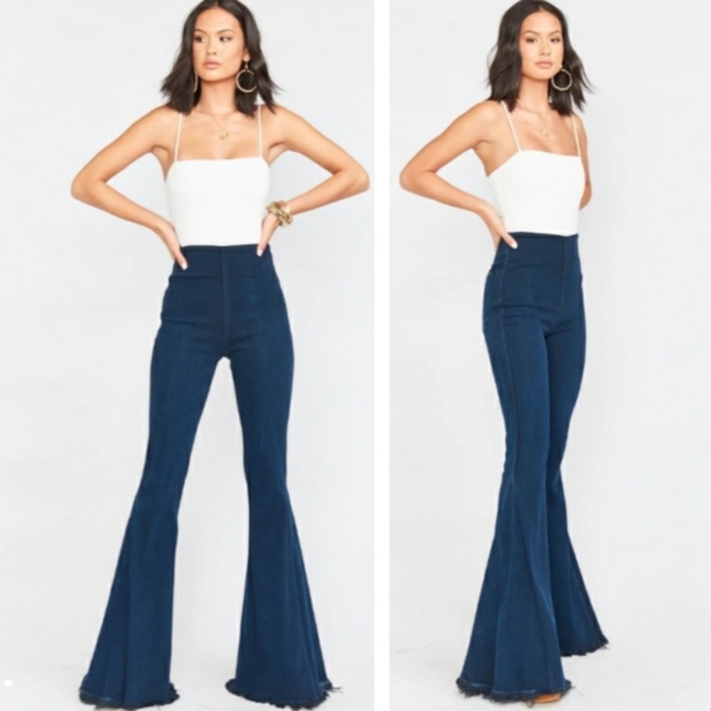 SHOW ME YOUR MUMU Berkley Bells Blue Denim Bell Boho Jeans New size S